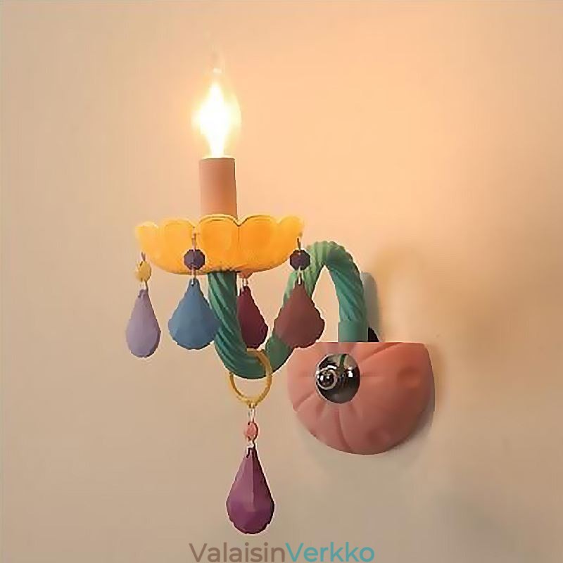 Eurooppalainen Crystal Sconce Macaron värikäs seinävalaisin