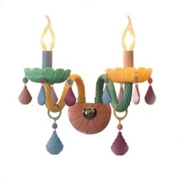 Eurooppalainen Crystal Sconce Macaron värikäs seinävalaisin
