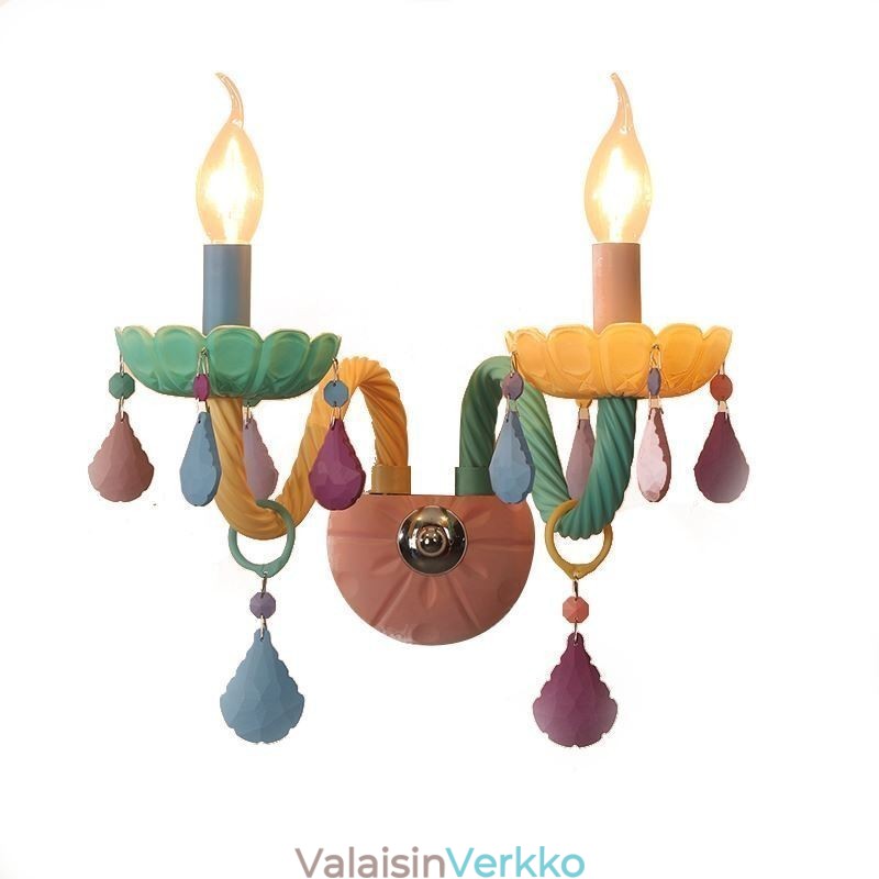 Eurooppalainen Crystal Sconce Macaron värikäs seinävalaisin