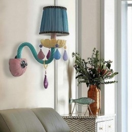 Eurooppalainen Crystal Sconce Macaron värikäs seinävalaisin