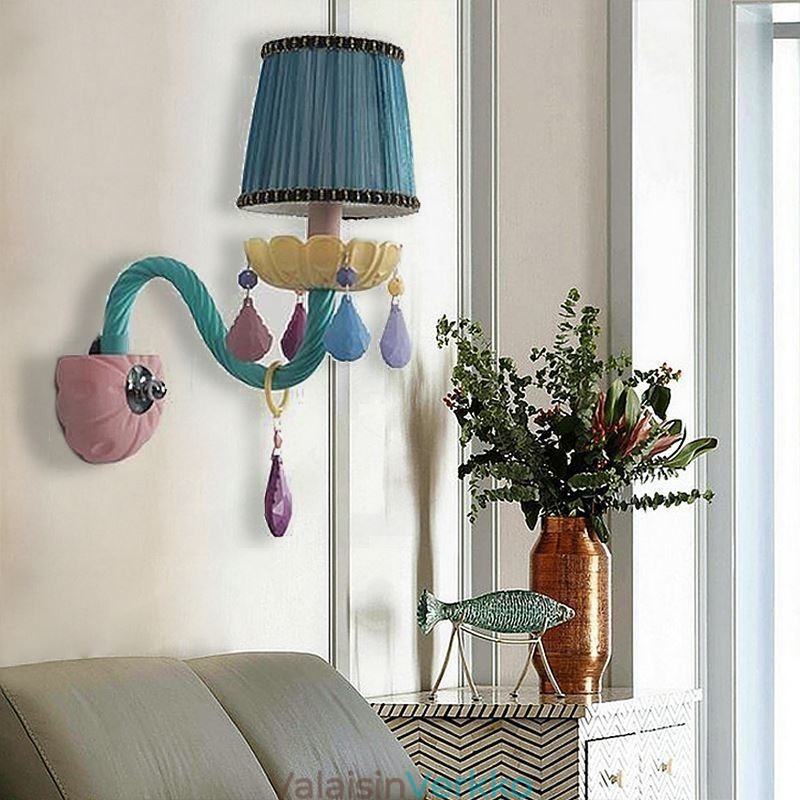 Eurooppalainen Crystal Sconce Macaron värikäs seinävalaisin