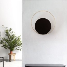 Moderni seinävalaisin musta pyöreä seinävalaisin Creative lamppu yövalaistus