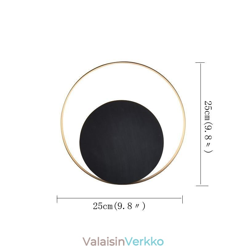 Moderni seinävalaisin musta pyöreä seinävalaisin Creative lamppu yövalaistus
