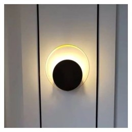 Moderni seinävalaisin musta pyöreä seinävalaisin Creative lamppu yövalaistus