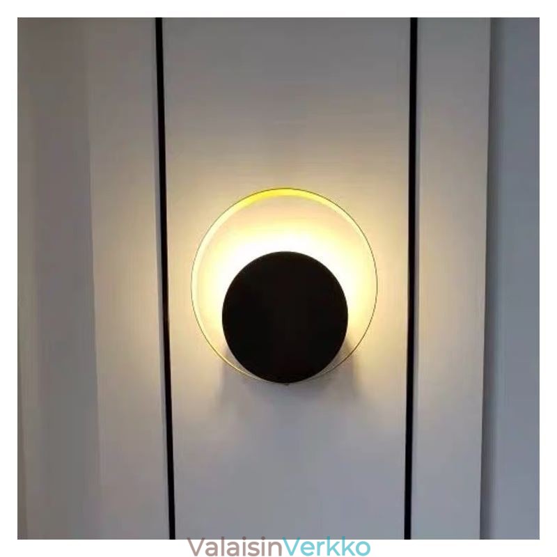 Moderni seinävalaisin musta pyöreä seinävalaisin Creative lamppu yövalaistus