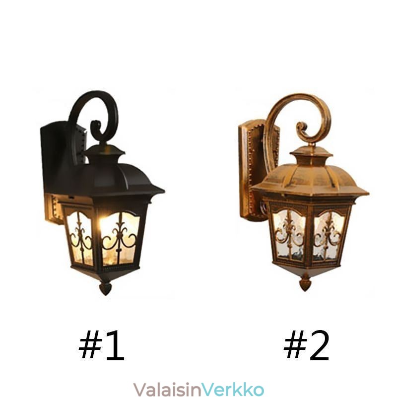 European Retro Outdoor Seinävalaisin Vedenpitävä Arrow Flower Seinävalaisin