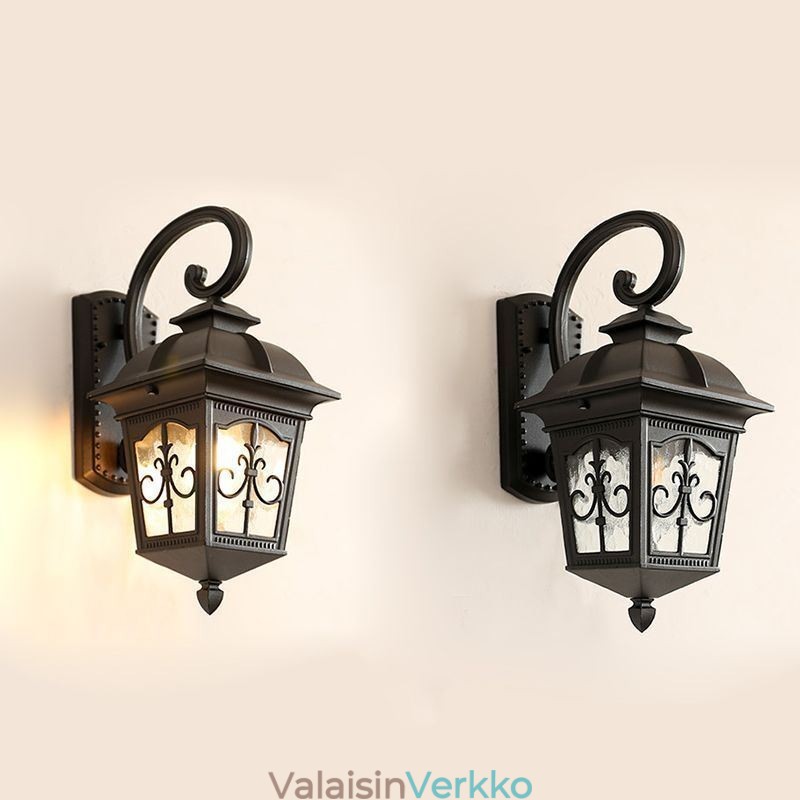 European Retro Outdoor Seinävalaisin Vedenpitävä Arrow Flower Seinävalaisin