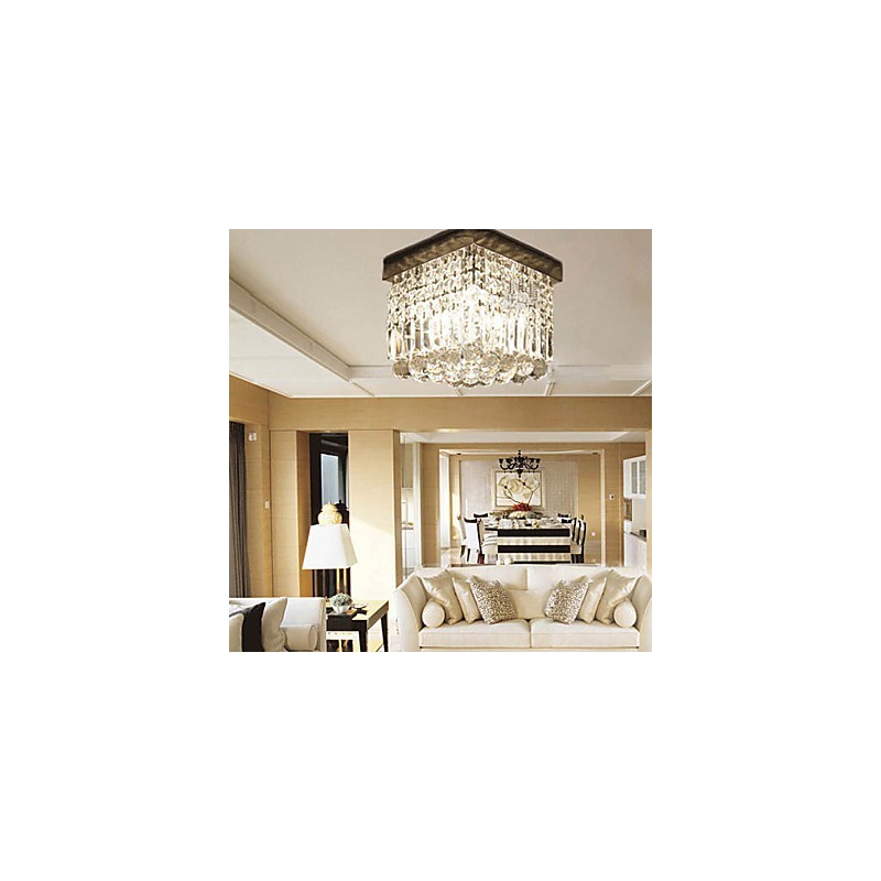 Moderni nykyaikainen Crystal Metal Flush Mount