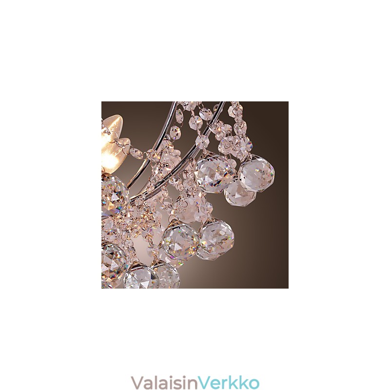 Ylellinen kristallikruunu 6 valolla riippuvaisella kattokruunulla