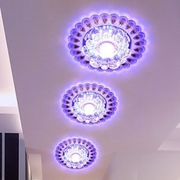 Crystal Kattovalaisin Spotlight SMD 3W Creative Lamp Tube Light Värikäs Väri Dome Light