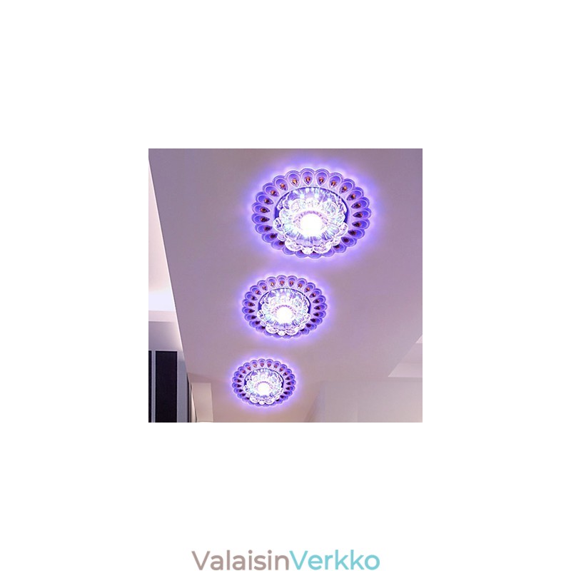 Crystal Kattovalaisin Spotlight SMD 3W Creative Lamp Tube Light Värikäs Väri Dome Light
