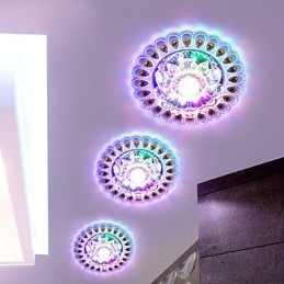 Crystal Kattovalaisin Spotlight SMD 3W Creative Lamp Tube Light Värikäs Väri Dome Light