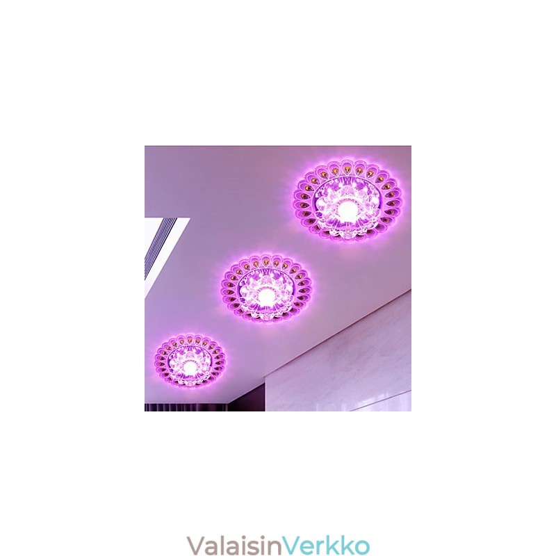 Crystal Kattovalaisin Spotlight SMD 3W Creative Lamp Tube Light Värikäs Väri Dome Light