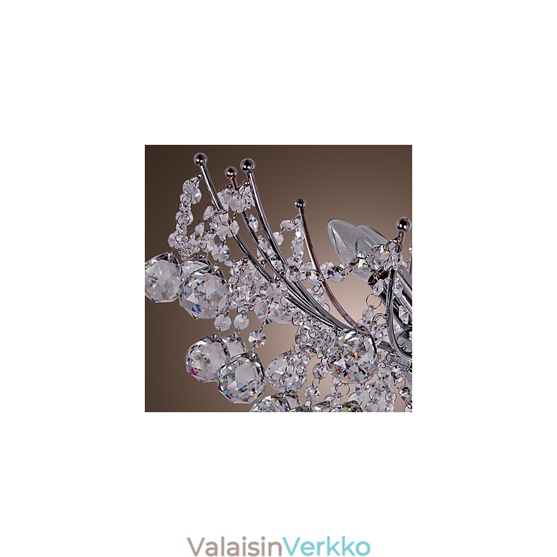 Ylellinen kristallikruunu 6 valolla riippuvaisella kattokruunulla