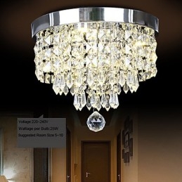 Moderni nykyaikainen Crystal Metal Flush Mount