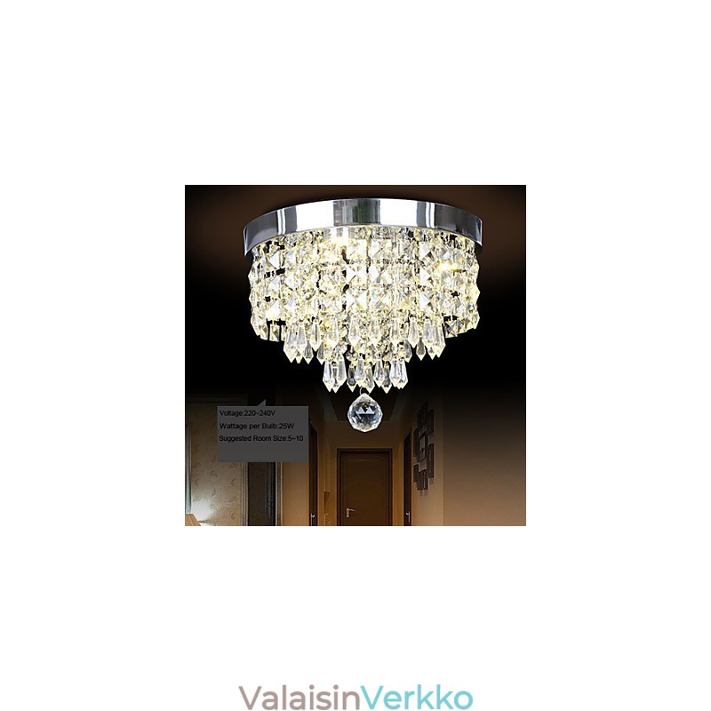 Moderni nykyaikainen Crystal Metal Flush Mount