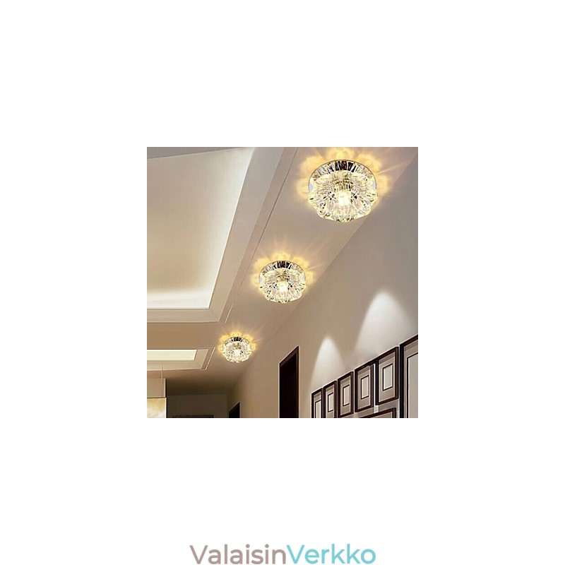 Crystal Kattovalaisin Spotlight SMD 3W Creative Lamp Tube Light Värikäs Väri Dome Light