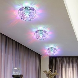 Crystal Kattovalaisin Spotlight SMD 3W Creative Lamp Tube Light Värikäs Väri Dome Light