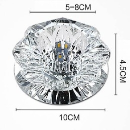 Crystal Kattovalaisin Spotlight SMD 3W Creative Lamp Tube Light Värikäs Väri Dome Light