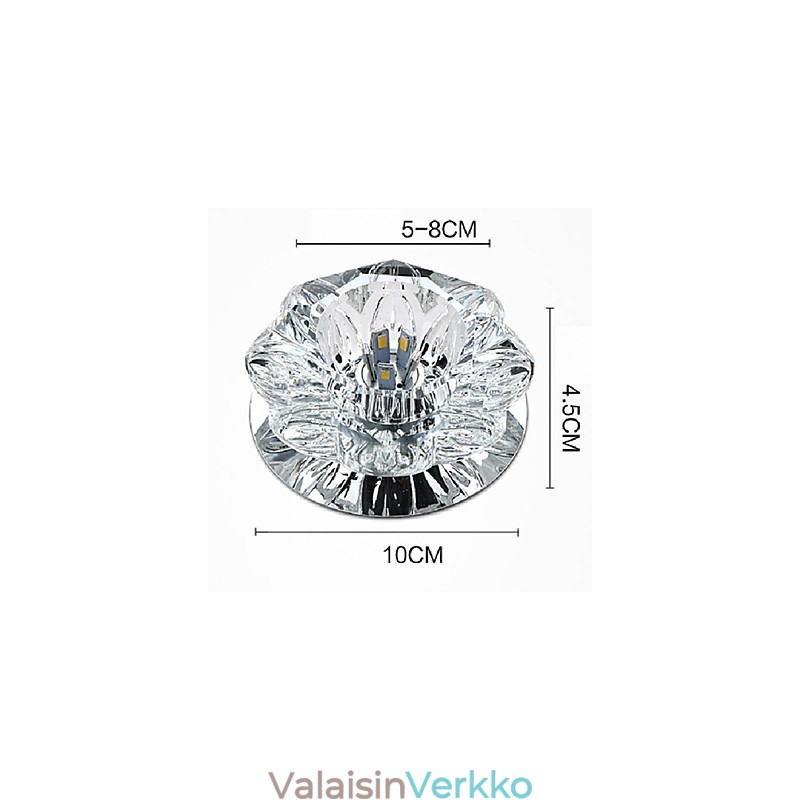 Crystal Kattovalaisin Spotlight SMD 3W Creative Lamp Tube Light Värikäs Väri Dome Light