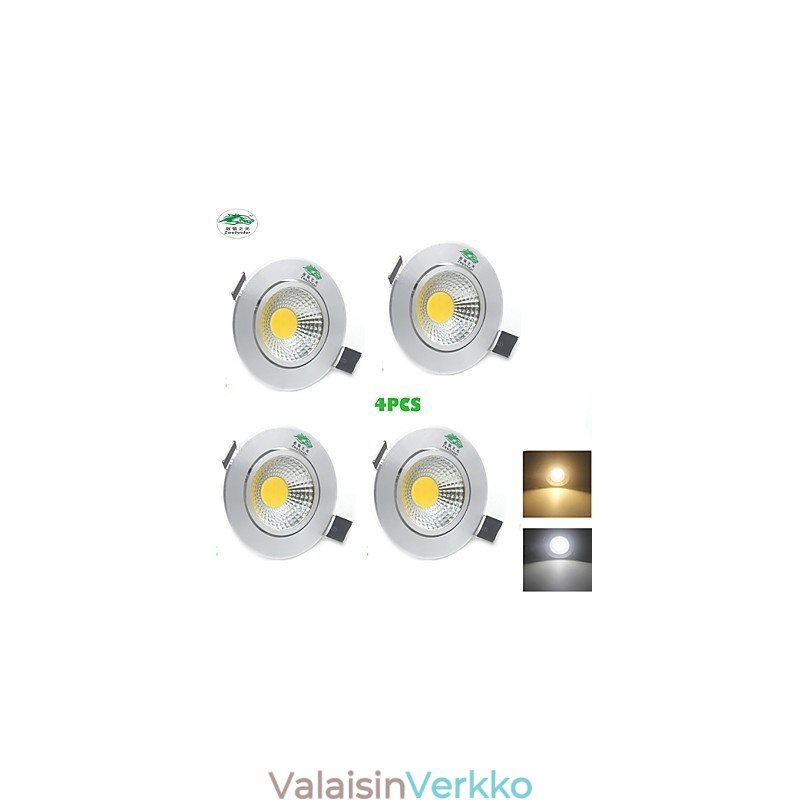 4kpl Zweihnder 3W 300Lm COB kattolamppu alasvalo lämmin valkoinen valo