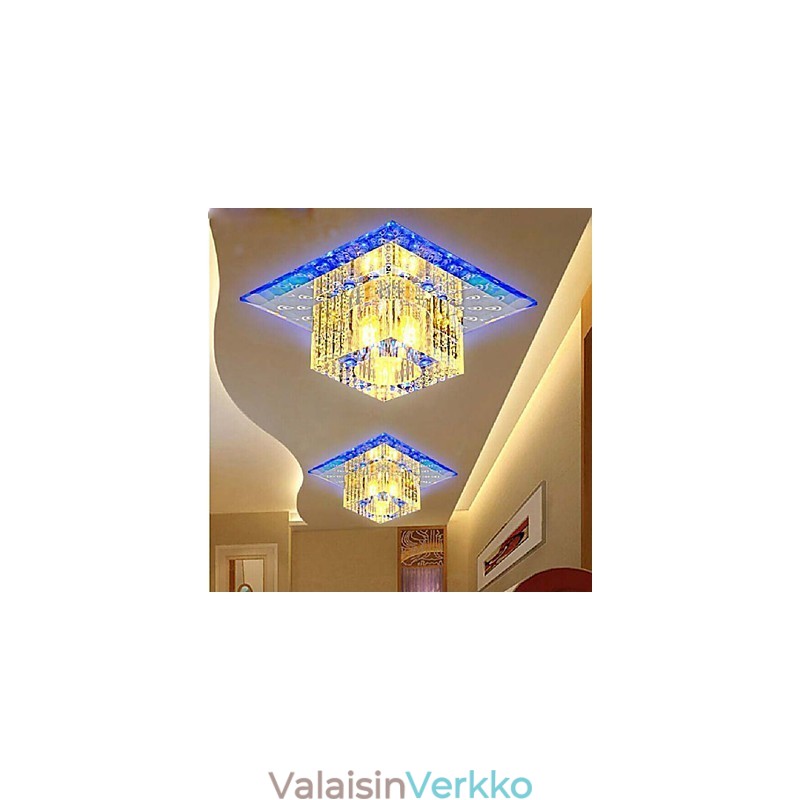 Minikristallikattovalaisin Spotlight SMD 3W Creative Lamp Tube Light värikäs väri neliön kupuvalo
