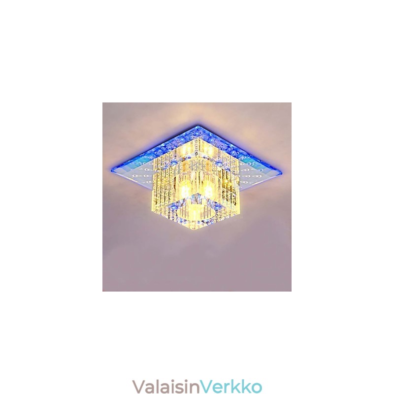 Minikristallikattovalaisin Spotlight SMD 3W Creative Lamp Tube Light värikäs väri neliön kupuvalo