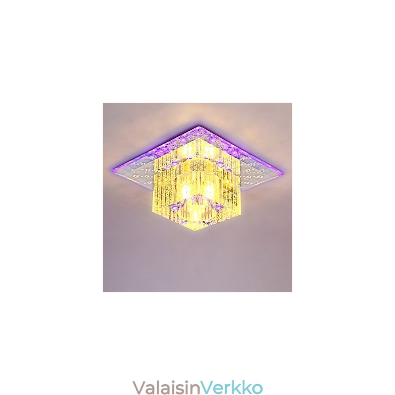 Minikristallikattovalaisin Spotlight SMD 3W Creative Lamp Tube Light värikäs väri neliön kupuvalo