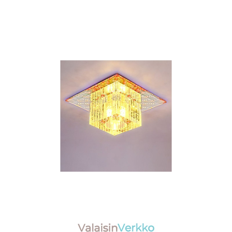 Minikristallikattovalaisin Spotlight SMD 3W Creative Lamp Tube Light värikäs väri neliön kupuvalo
