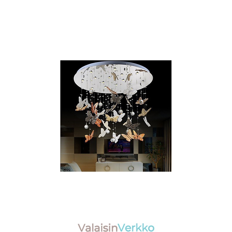 Kristallilamppu Pyöreä perhonen kristallilamppu