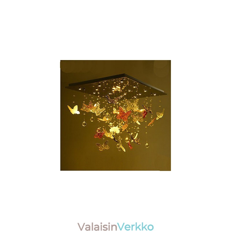 Kristallilamppu Pyöreä perhonen kristallilamppu