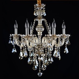 Kattokruunu konjakkiväri Crystal Modern 6 Lights Contemporary Glass