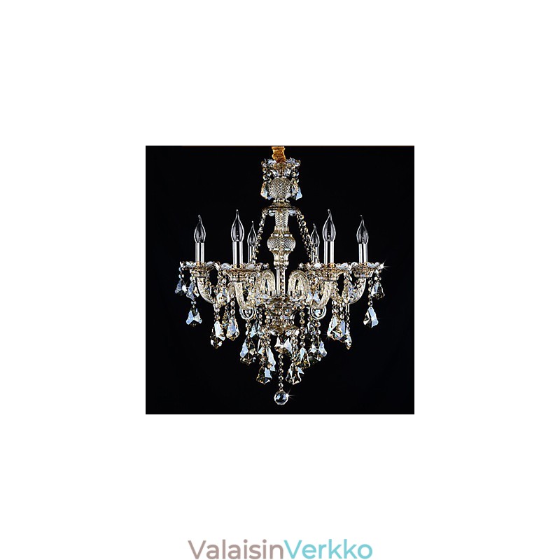 Kattokruunu konjakkiväri Crystal Modern 6 Lights Contemporary Glass
