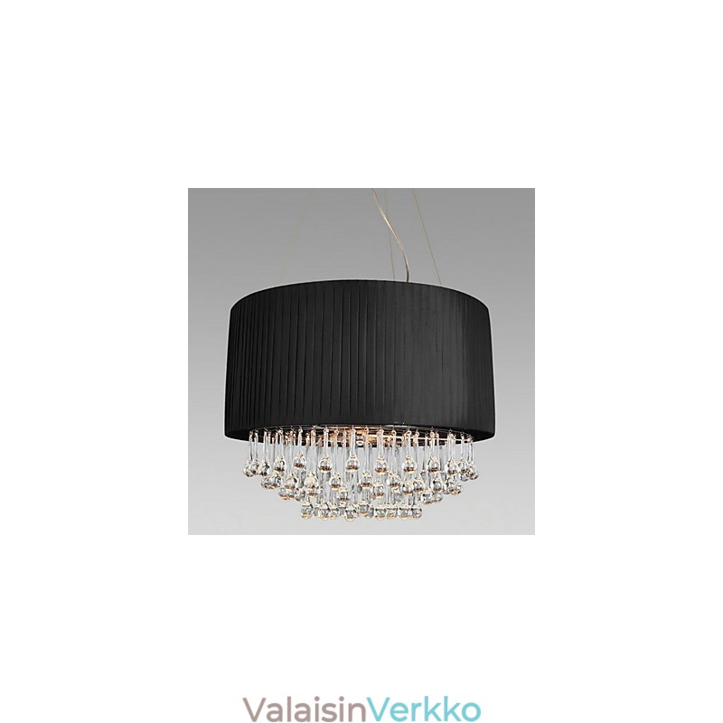 Crystal kattovalaisin 5 valolla mustassa kangasvarjostimessa