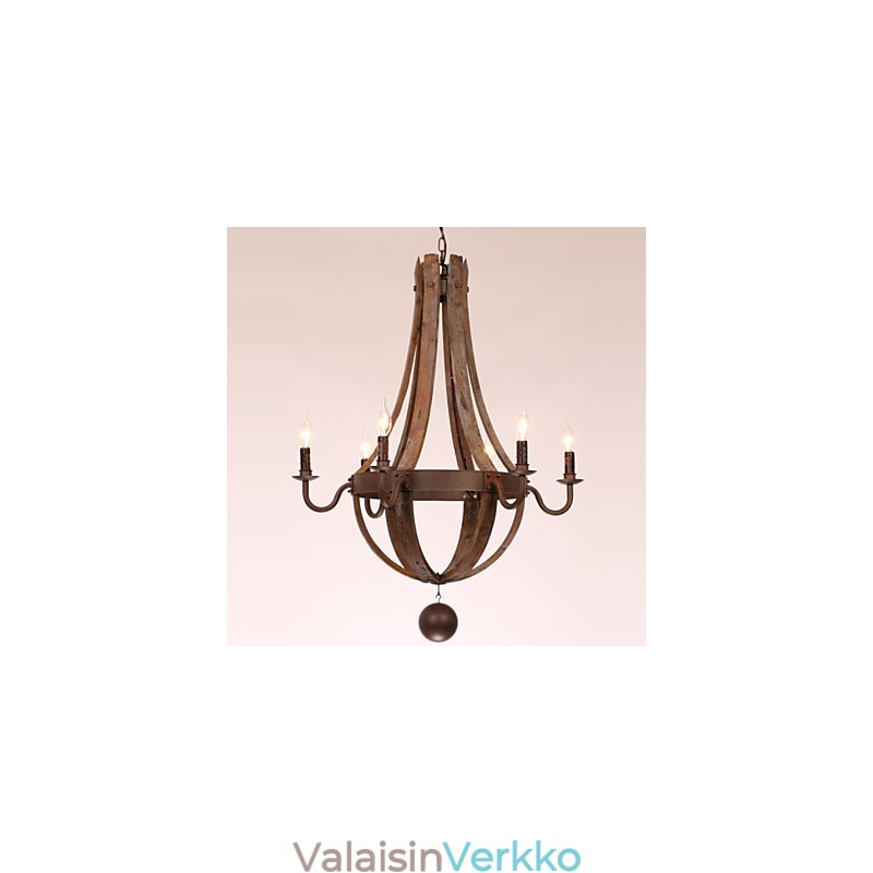 Kattokruunu 6 valoa Vintage Retro Country Living Ruokailu Autotalli Metalli