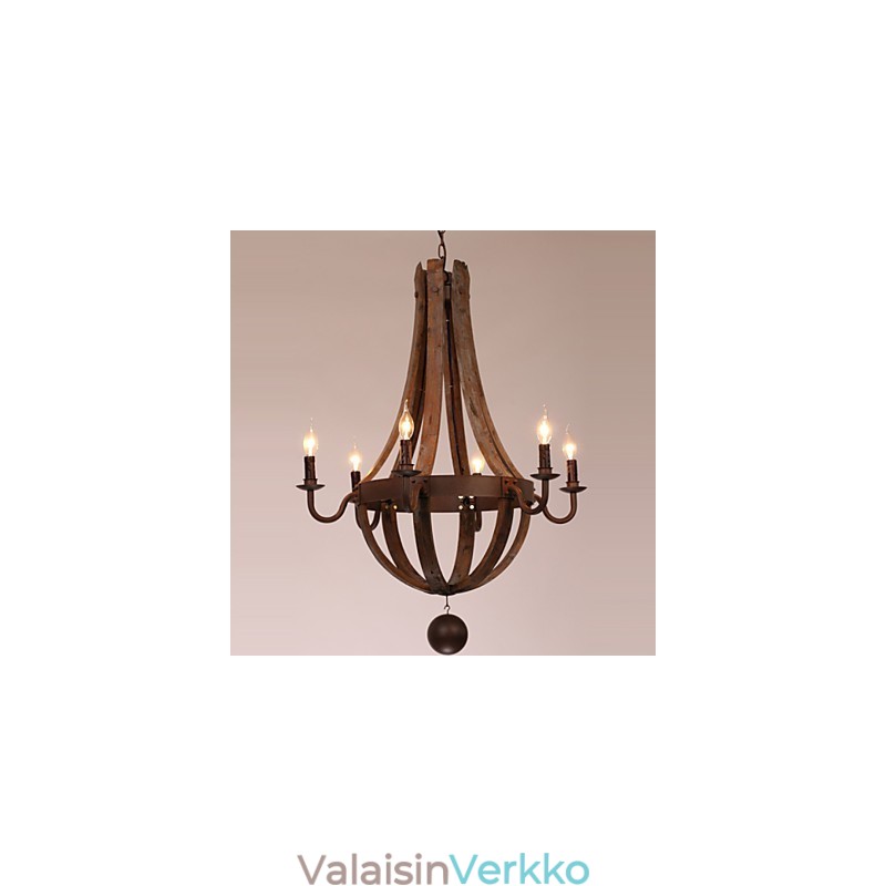 Kattokruunu 6 valoa Vintage Retro Country Living Ruokailu Autotalli Metalli