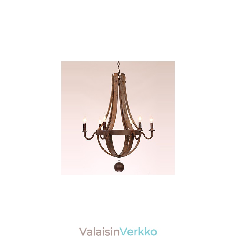 Kattokruunu 6 valoa Vintage Retro Country Living Ruokailu Autotalli Metalli