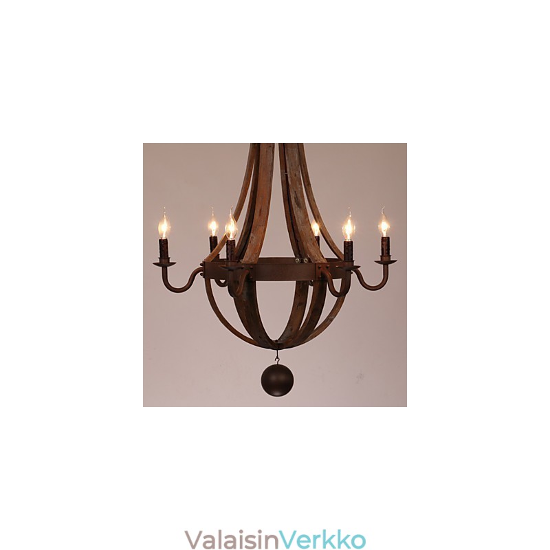 Kattokruunu 6 valoa Vintage Retro Country Living Ruokailu Autotalli Metalli