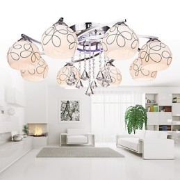 Kattokruunu Modern Crystal Living 8 valoa