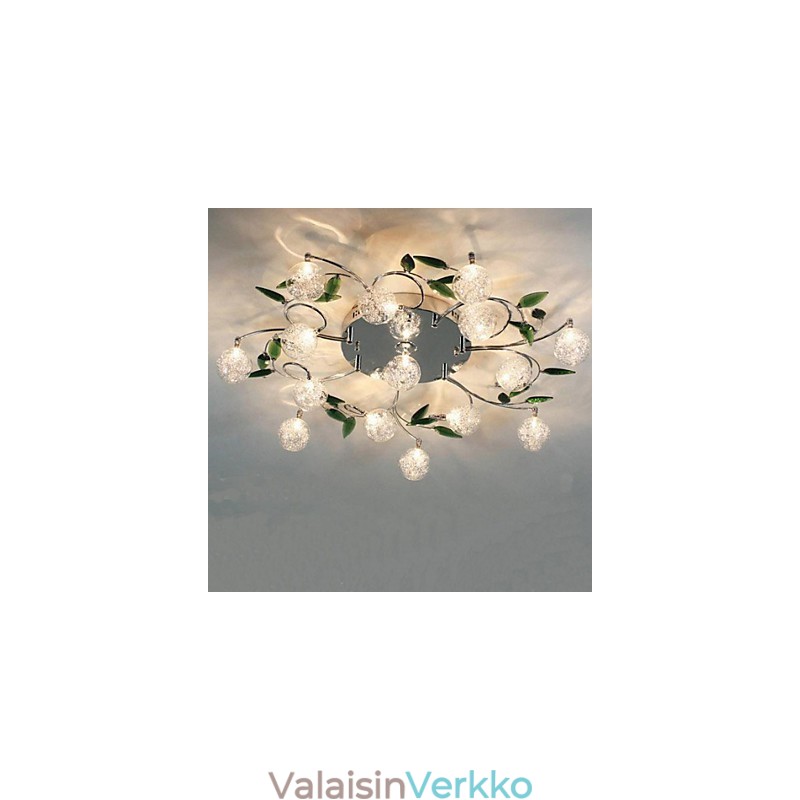 Vihreä Crystal Ceiling Lamp Pyöreä Ilmavalo Valaisin Iron