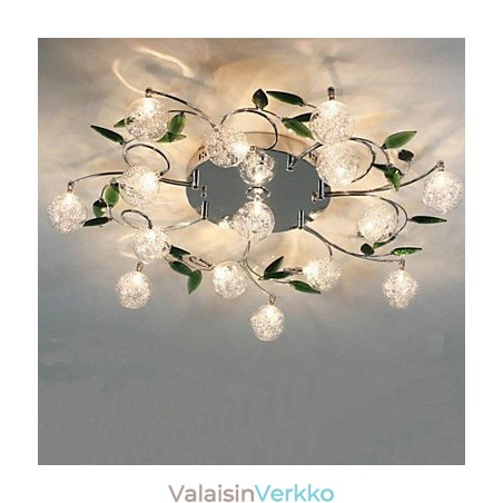 Vihreä Crystal Ceiling Lamp Pyöreä Ilmavalo Valaisin Iron Vihreä Crystal Ceiling Lamp Pyöreä Ilmavalo Valaisin Iron