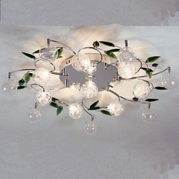 Vihreä Crystal Ceiling Lamp Pyöreä Ilmavalo Valaisin Iron