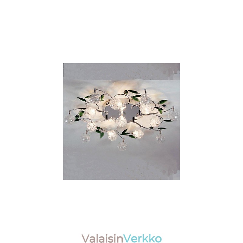 Vihreä Crystal Ceiling Lamp Pyöreä Ilmavalo Valaisin Iron