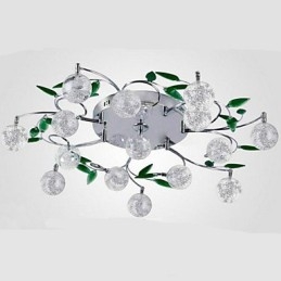 Vihreä Crystal Ceiling Lamp Pyöreä Ilmavalo Valaisin Iron