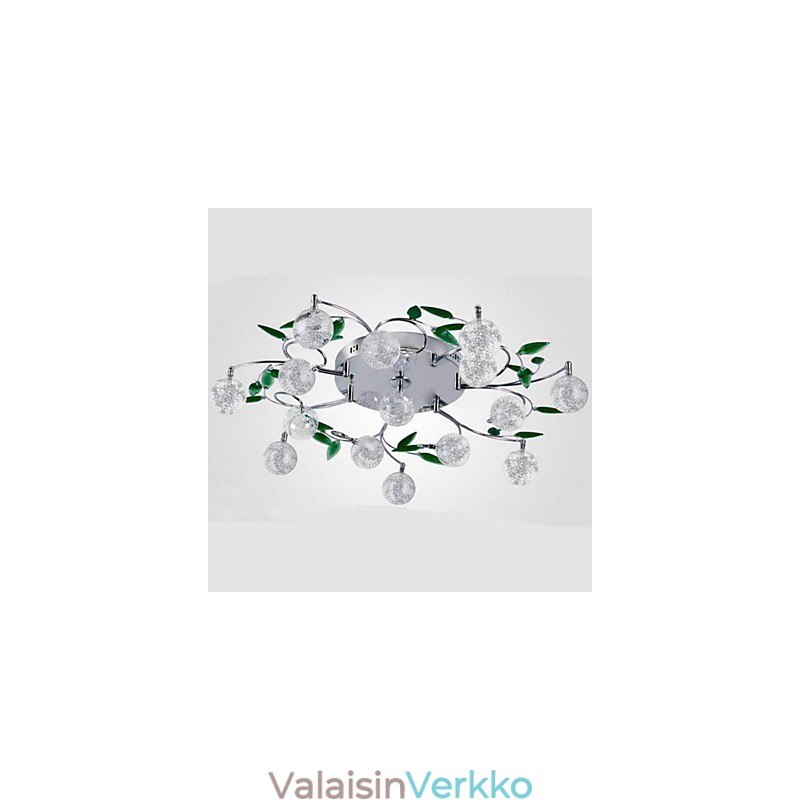 Vihreä Crystal Ceiling Lamp Pyöreä Ilmavalo Valaisin Iron