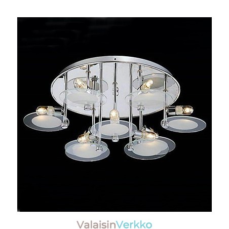 Moderni ruostumattomasta teräksestä valmistettu uppoteline 9 valolla