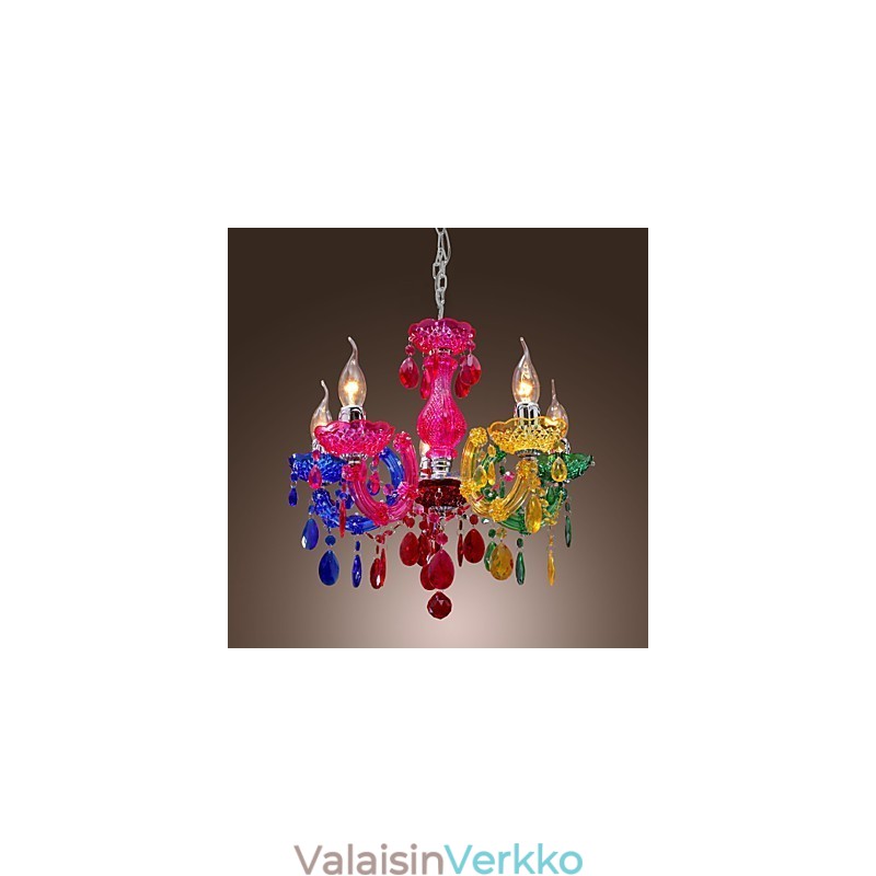 Perinteinen klassinen Crystal Crystal Chrome Akryyli kattokruunu