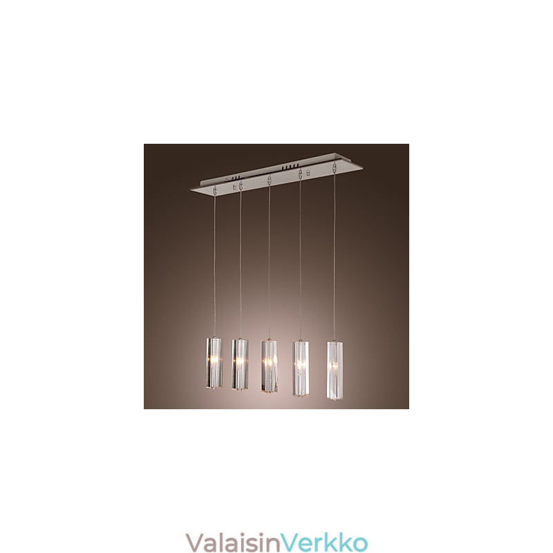 Moderni nykyaikainen Island Crystal Crystal metallista riippuvalaisin