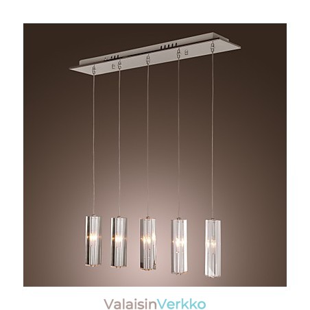 Moderni nykyaikainen Island Crystal Crystal metallista riippuvalaisin
