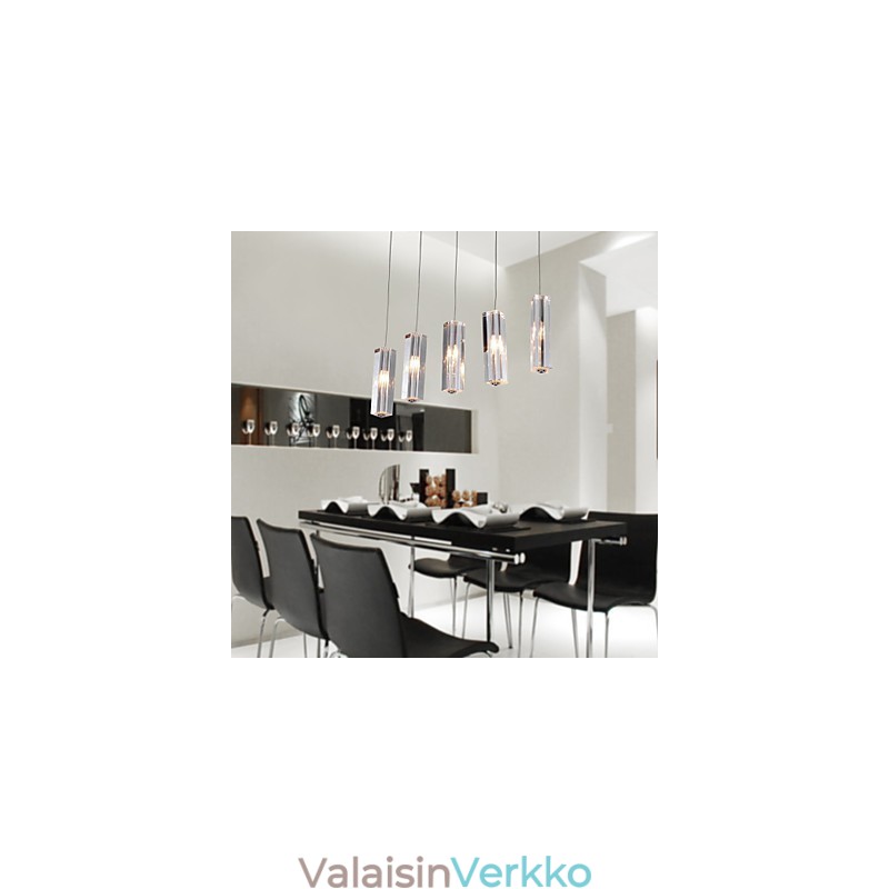 Moderni nykyaikainen Island Crystal Crystal metallista riippuvalaisin
